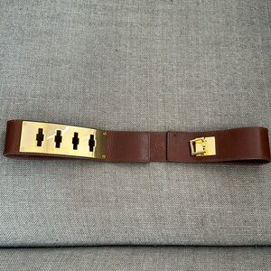 Tory Burch belt - brown leather gold hardware xxs